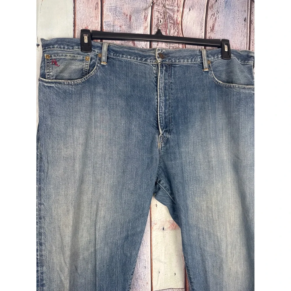 Polo Ralph Lauren Thompson Relaxed Mens Jeans 42x32 Med Wash Straight Blue Denim